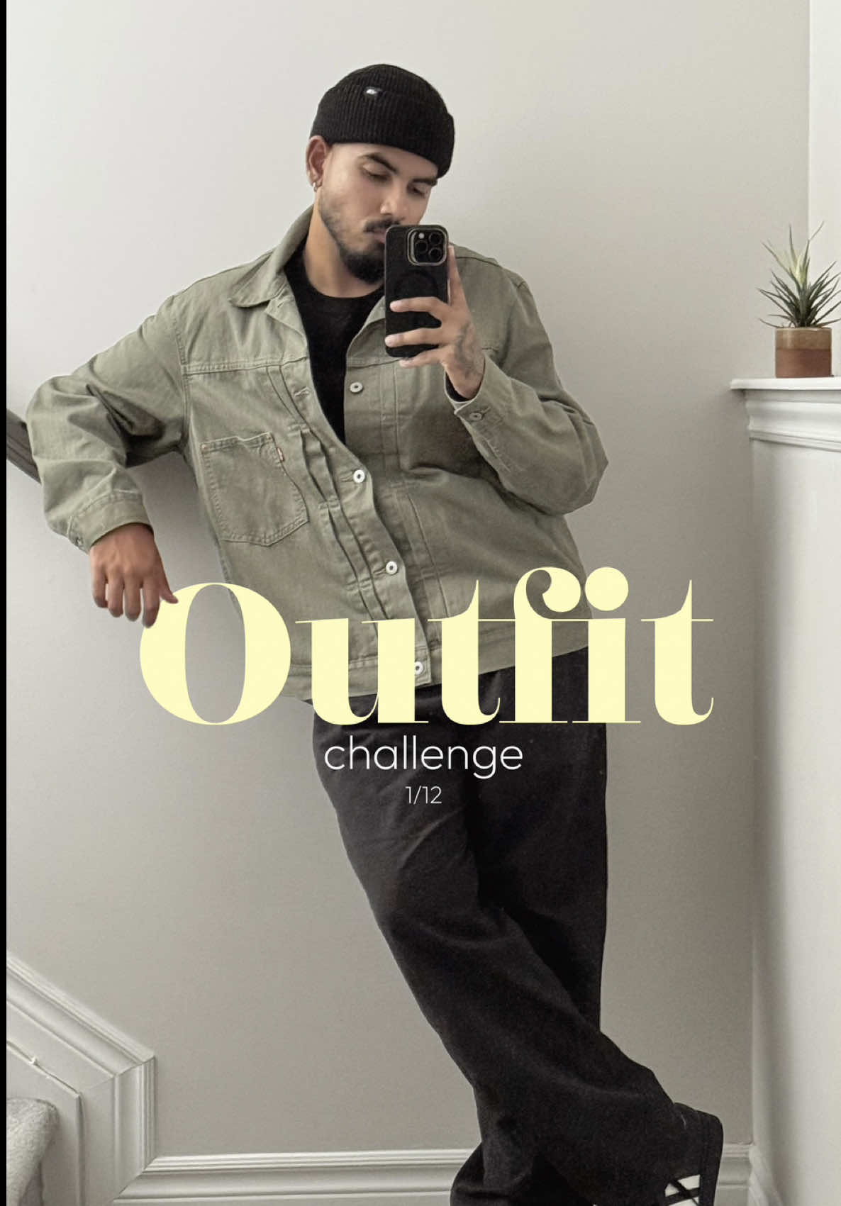 Day 1 of my 12-Day Outfit Challenge Keeping it neutral, clean, and confident. Olive, black, and a touch of attitude. #MensStyle #StreetwearInspo #OOTD #StyleByPran #MinimalAesthetic       