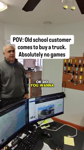 POV: Old school customer comes to buy a truck. Absolutely no games Had an old school buyer today. Super cool guy, real pleasure to work with. All around good guy! No back and forth, no nonstop questions, no stalling. Just looked at the truck, liked it, talked straight numbers and got it done. These are the best kind of customers to work with. #carsales #sales #cardealer #dealership #pov