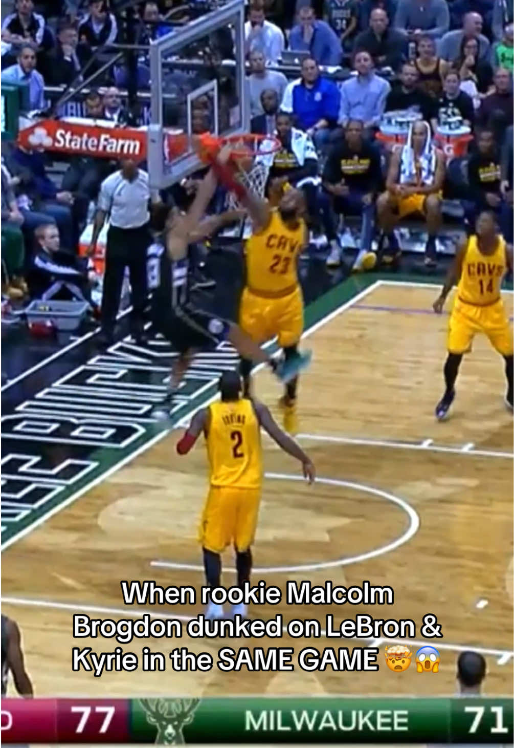 Never forget when Brogdon put LeBron and Kyrie on a poster 🤯🤯 #NBA #basketball #bball #hoops #malcolmbrogdon 