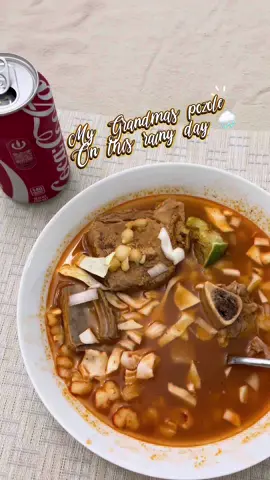 Pozole on this gloomy day 😌 #pozolerojo #cookingtiktok #monicaquintana_ #grandmascooking 