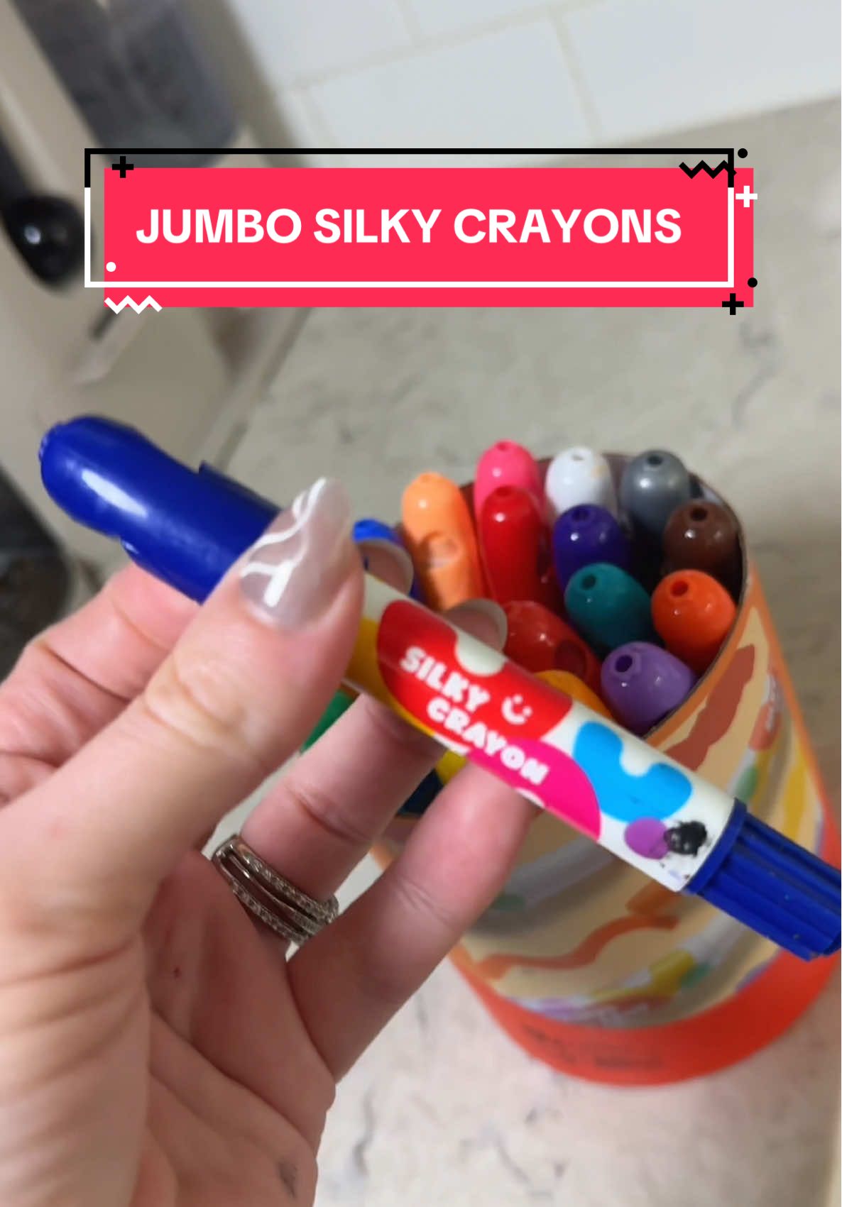 Replying to @Lindsey Look how easy these wipe off! 👀🧼✨🖍️ #silkycrayon #learntocolor #toddlergiftideas #christmasgiftideas #falldealsforyou 