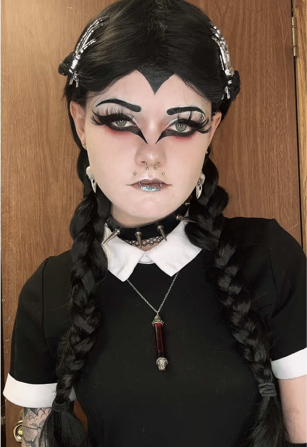 ☠️ #wednesdayaddams #theaddamsfamily #spookyseason #makeupartist #halloween 