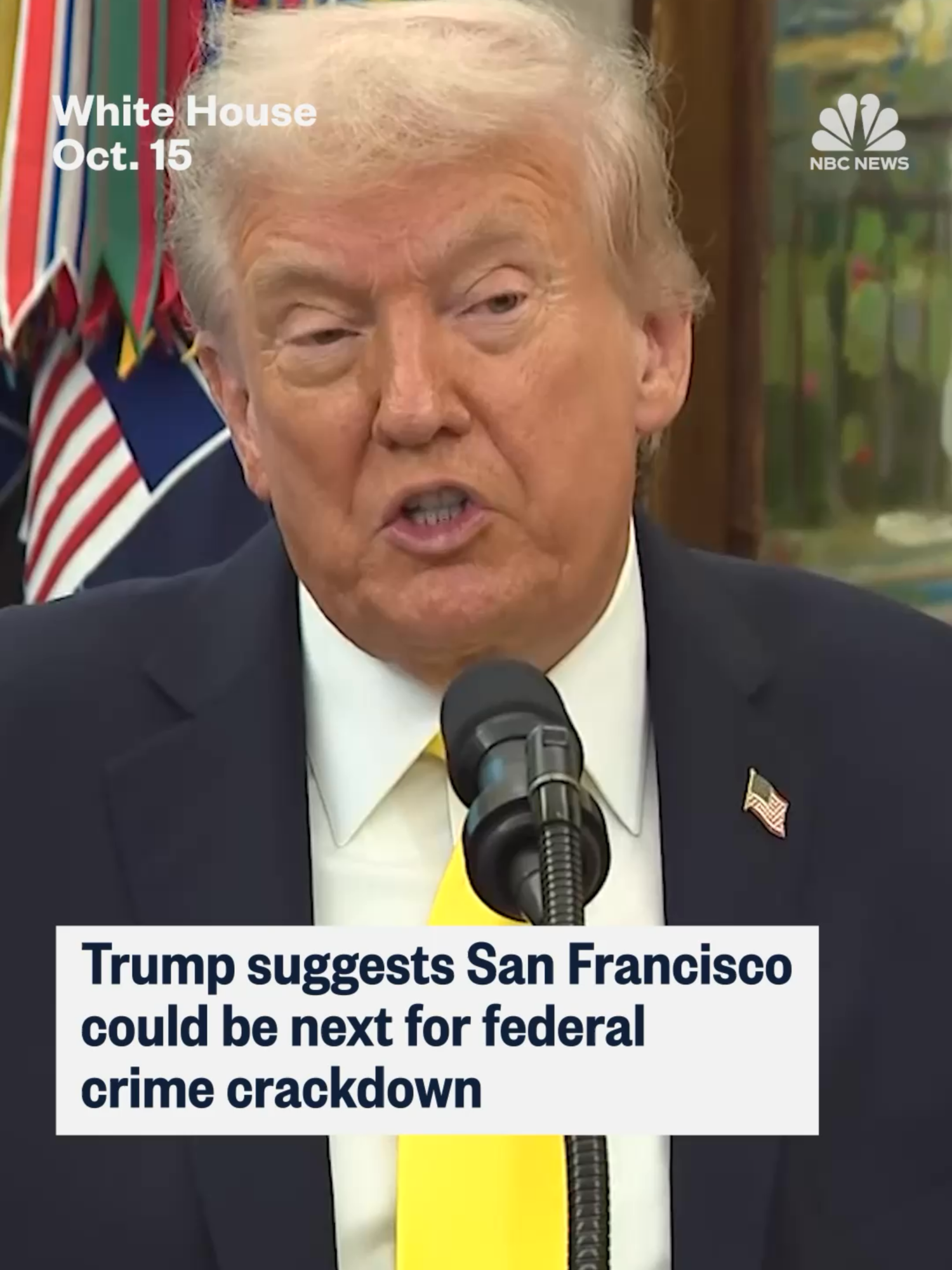 President #Trump says he is recommending San Francisco as the next city for a federal crime crackdown, with the support of government officials.