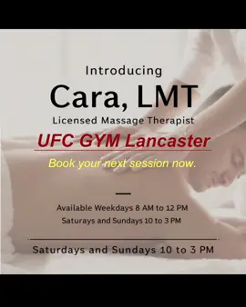 Book a 60 or 90 minute session with a Personal Recovery Coach at the UFC GYM Recovery Center.  New clients get 40% off your first 60 minute session! -Sports & Medical Massage  -Active Isolated Stretching -Trigger Point -Lymphatic Drainage  -Compression Therapy -Cupping Therapy  -Acupuncture #ufcgymlancaster #wellness  #sportsmassage #massage #massagetherapy 