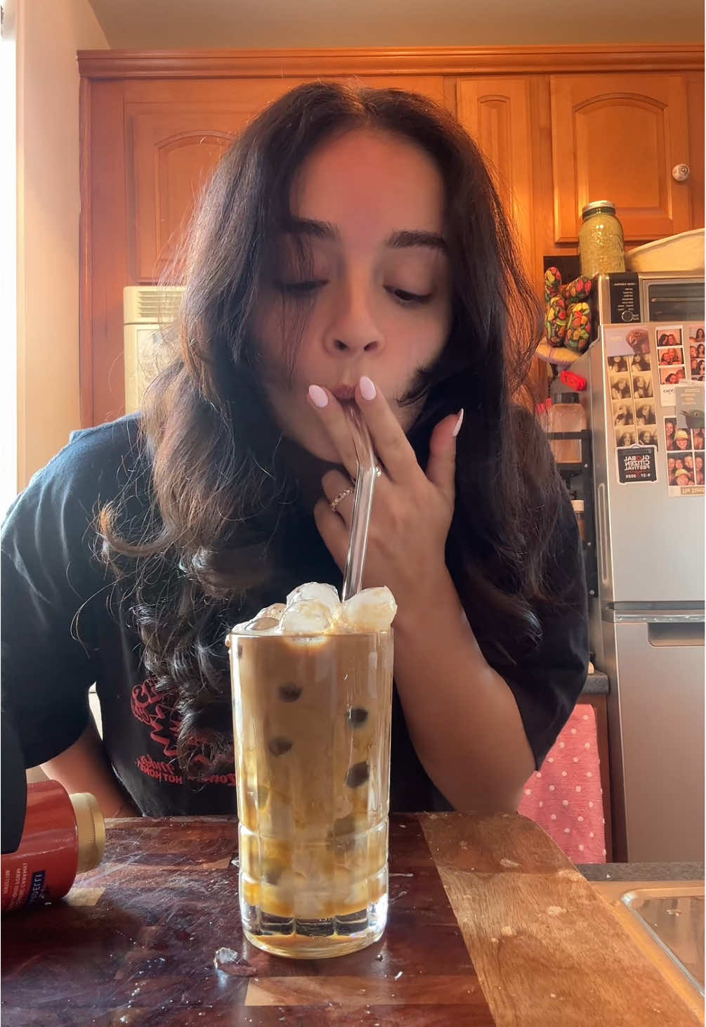 making an iced coffee super fast. probably the fastest anyone has ever made a coffee ever. most likely a world record. 