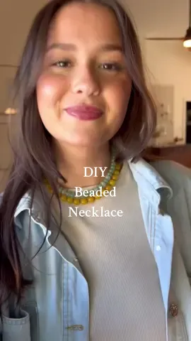 Picking this hobby back up 💛🍂🍯 #jewelrymaking #diybeadednecklace #yellowbeadednecklace #fallbeadednecklace #diynecklaces 