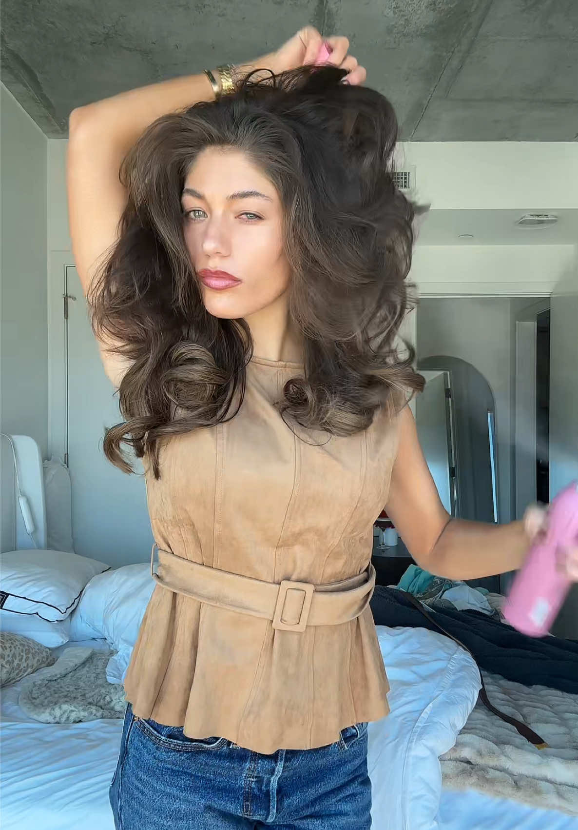 work fit + a VOLUMPTIOUS blowout ✨💼 top: @These Three code haley20 @Eva NYC 