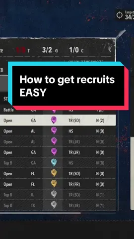 HOW TO GET END OF THE SEASON RECRUITS EASY IN COLLEGE FOOTBALL 26 #tips #collegefootballtiktok #dynasty #recruiting 