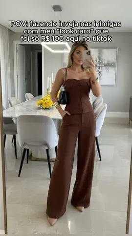 Conjunto com Corselé Tomara que Caia e Calça #tiktokshop #fashiontiktok #modafeminina #fashion #moda 