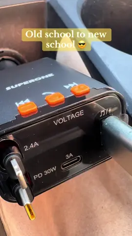 Bluetooth Transmitter with retractable cables. 30W fast charger USB-C, Lightning Cable, USB-C USB-A. Play music from your phone to your car speakers. Take calls hands free and stay focused driving. #bluetooth #fastcharger #carcharger #trucks #suv #oldtruck 