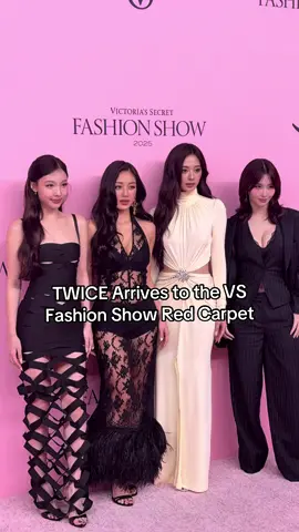 #TWICE, who is set to perform tonight, looked camera ready as they stepped on #victoriassecret Fashion Show red carpet. 