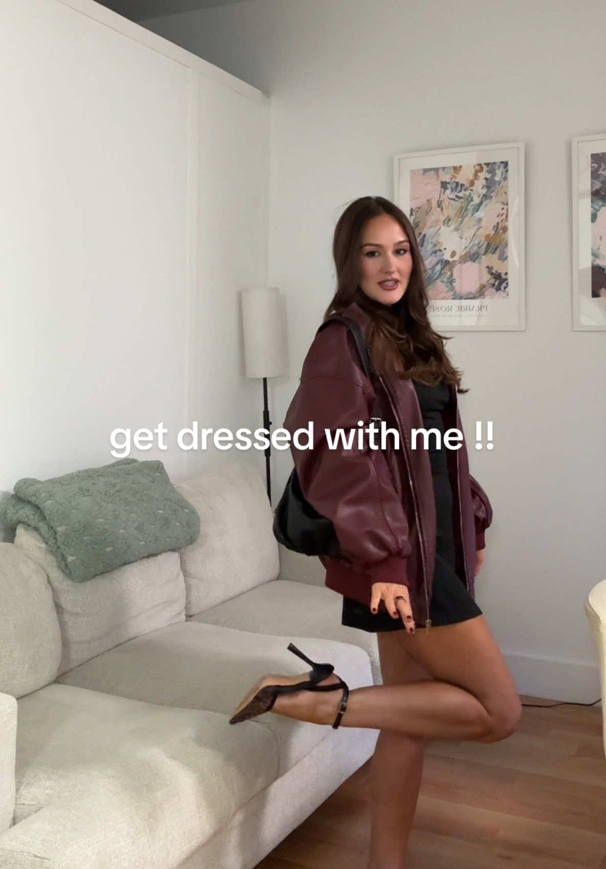 my favorite ootn is girls night in nyc !!! 🌆🖤🍸 . dress / amzn under “fall fashion” shoes / amzn under “fall fashion” purse / amzn under “purses” jacket / @Princess Polly  texture hair spray / @Color Wow Hair  . #getdressedwithme #nyc #nycoutfit #girlsnight #ootdinspiration 