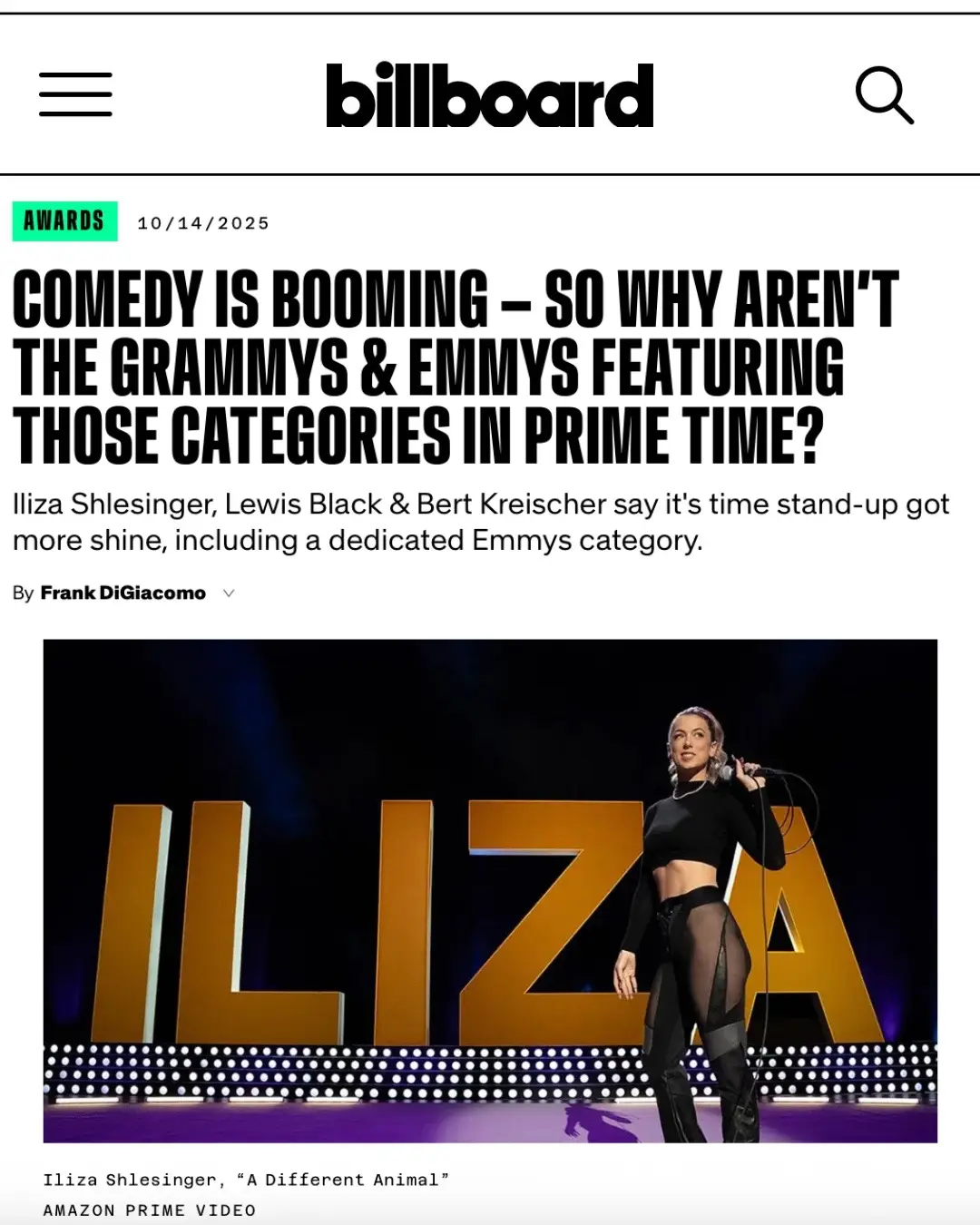 The state of comedy is one of the oldest art forms next to prostitution, and it deserves more respect.  Thank you for the conversation, @billboard! 