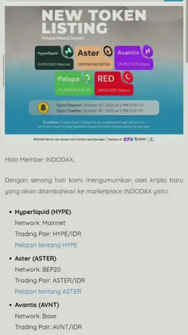 Coin mana yang bakal naik setelah listing?  #indodax #fyp #Crypto #listing #web3 