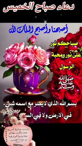 #صباحكم_معطر_بذكر_الله💚🌹🌿🌷 #دعاء صباح الخميس #بسم الله نبدأ يومًا جديدًا، متوكلين على الله آملين ألا نتعثر الحمد لله الذي أذن لنا بيوم جديد لنعبده ونشكره ونتوب إليه#صبحكم_الله_بالخير_والعافيه🌸🌿 