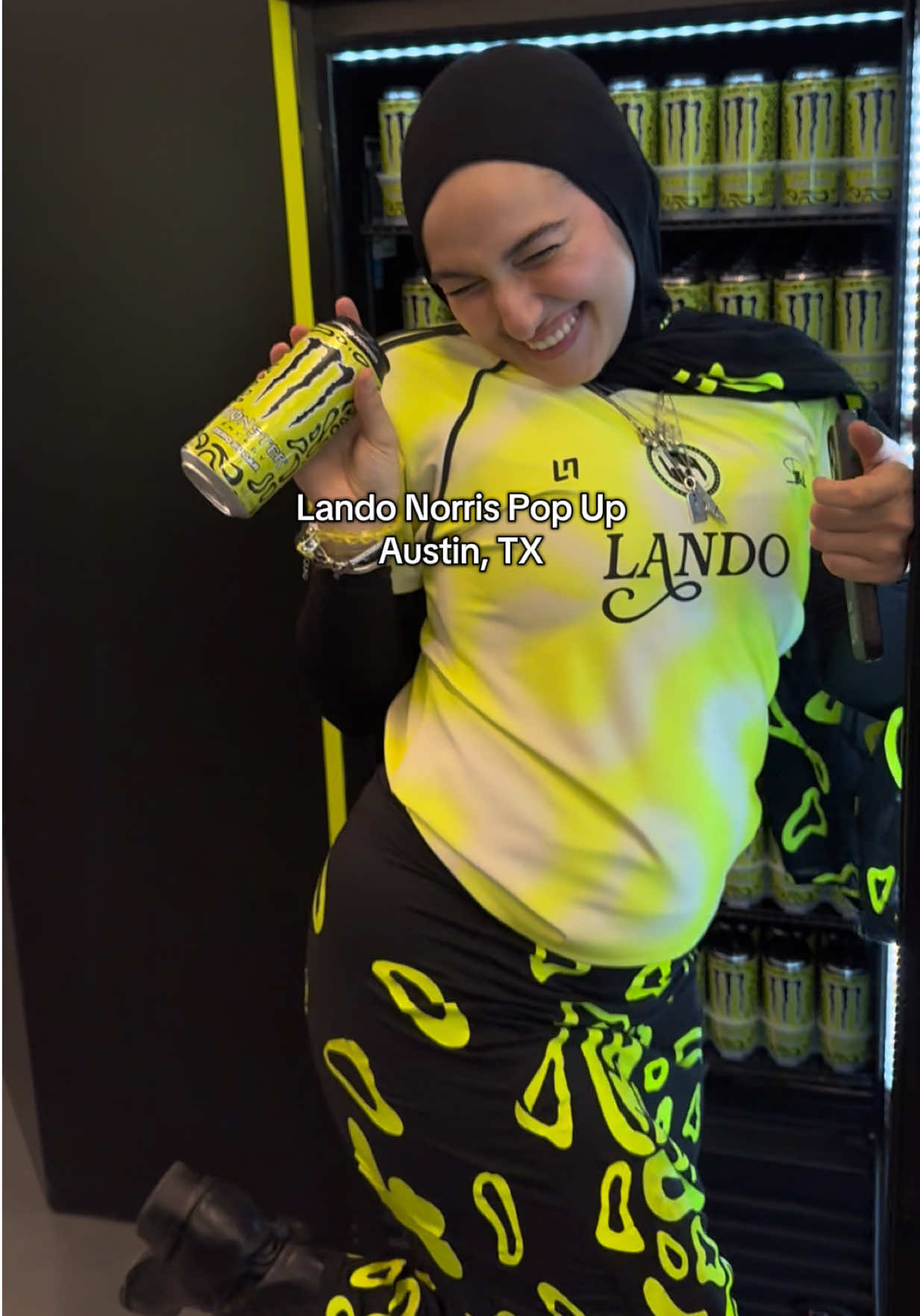 The @Lando Norris pop up in Austin is the happiest and brightest place in the world 💚 thank you @LN⁴ for the experience!!!! It was absolutely unforgettable  #formula1 #ln4 #ln4 #monsterenergy #usgp 