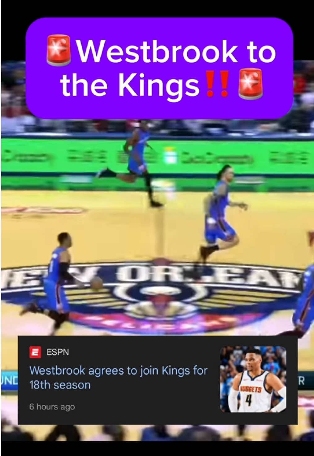 🚨Westbrook signed with the Kings‼️🚨 #NBA #offseason #russelwestbrook #awesombball #tiktok