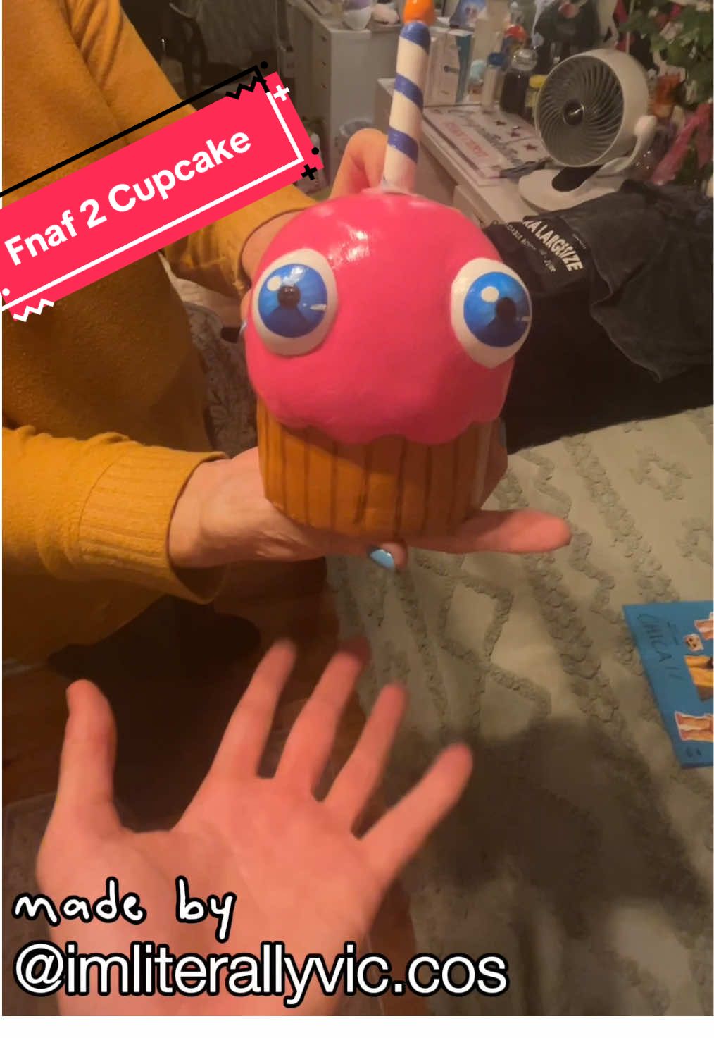 My Fnaf 2 Cupcake made by @Goosemoose !!! I’ll be using her for my #Toychica look, hopefully it’ll all be done by thanksgiving! Promise it’ll be worth the wait.. #fivenightsatfreddys #fnaf2 #fnafmovie #cosplay 