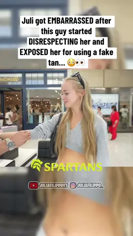 Juli got EMBARRASSED after this guy started DISRESPECTING her and EXPOSED her for using a fake tan… 😳👀 #juliafilippo #fyp #viral #bophouse #trending 