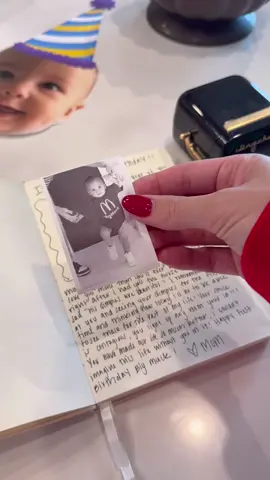 Staring my youngest notebook after his first birthday 🥺 I have these for all 3 boys and try to write in them at least a couple times a year, my hope for these books is that they open them one day and know how much they were loved! + this printer is my fav!! It makes for the best fridge magnets!  🛍️easily shop by clicking the link in my bio and then finding the product picture you are looking for!  #momfinds #firstbirthday #toddlermom #MomsofTikTok 