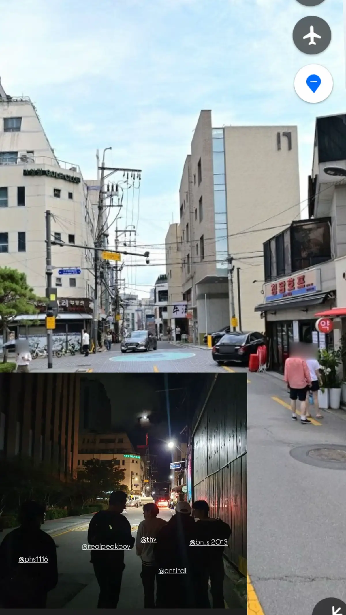 TAEHYUNG💜 2025.10.15 VInstagram story この辺り歩いてるんだね😍 グテの交差点も近いし、この辺り歩いてたら会えるの😂 📍 ソウル特別市江南区清潭洞 77-12 #BTS   #防弾少年団　 #テテ #V #ウガウガファミリー