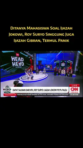 Ditanya Mahasiswa Soal Ijazah Jokowi, Roy Suryo Singgung Juga Ijazah Gibran, Termul Panik Wajar kalau Termul panik.. Karena kalau Roy Suryo dkk tidak segera ditetapkan tersangka maka publik yang percaya bahwa Ijazah Jokowi dan Gibran palsu akan semakin banyak..