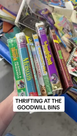 DVDs at $0.59 is wayyyy better than the $2 I’ve spent on some of them! So we’ll definitely be back for that 👏 #goodwillbins #goodwillfinds #thrifting #thrifttok 