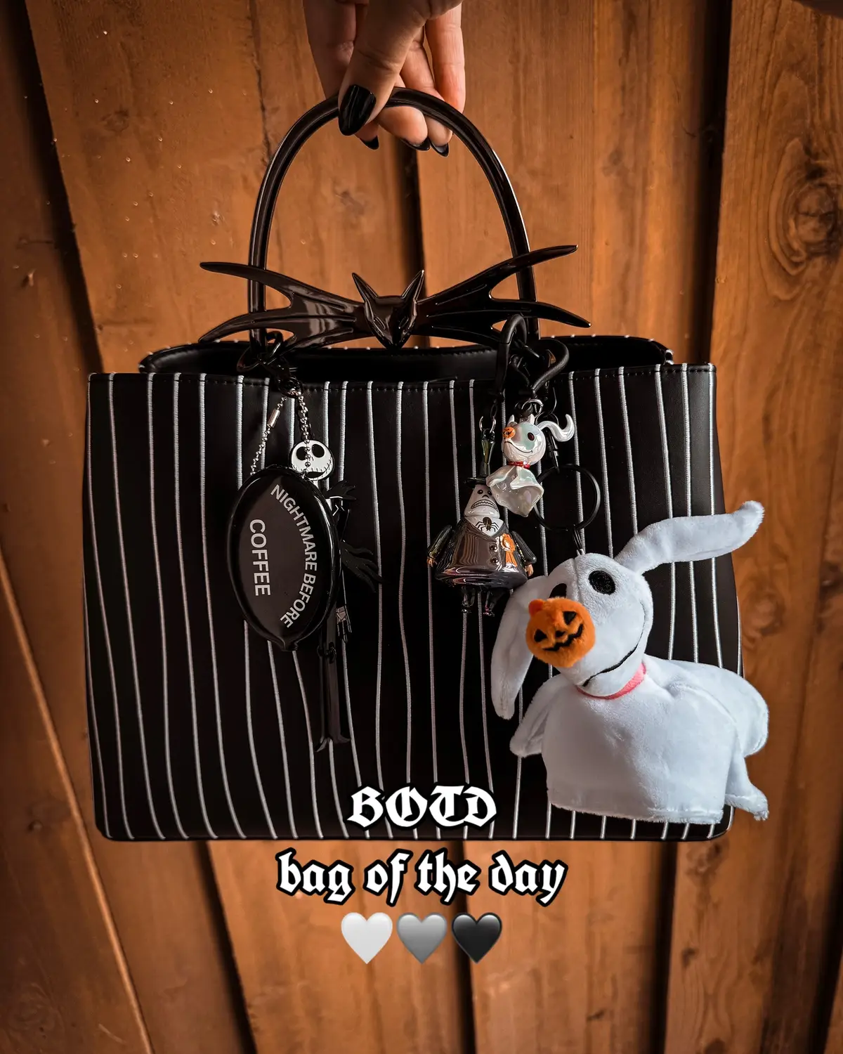 Forever a Jack girl 🩶 Jack Skellington, Zero & the Mayor for todays bag of the day 🤍 Day 15! I can’t believe it 🖤 🎃 31 days of Halloween Bags 🎃 Bag - @Loungefly  Charms - @Bulls i Toy @Disney  Nightmare Before Coffee Coin Pouch - @losangelescrafts  ✨ How cute are these Bullsitoy The Nightmare Before Christmas Chibi in motion iridescent bag clips?? 🏷️ - BOTD, bag, Jack Skellington, NMBC, Tim Burton, Disney #bag #bagoftheday #bagcharm #halloween #baginspo  