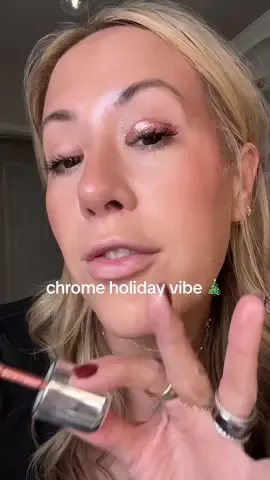 This eye look is giving chrome perfection & perfect for the holidays 🤍 I used the @SACHEU Beauty US Eyes Poppin’ bundle in Shu-ggah + Black — the liquid eyeshadow stain in Shu-ggah is the prettiest rose-gold chrome that catches the light like crazy, and the black eyeliner stain adds that perfect contrast. It’s glowy, bold, and actually lasts. On sale now in their holiday bundle! ✨ #sacheubeauty #chromemakeup #rosegoldglam #holidaymakeuplook #sacheubeautyeyespoppin