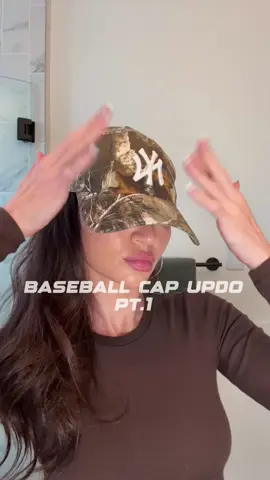 baseball cap updo tutorial✨ #hairstyle #hairtutorial 