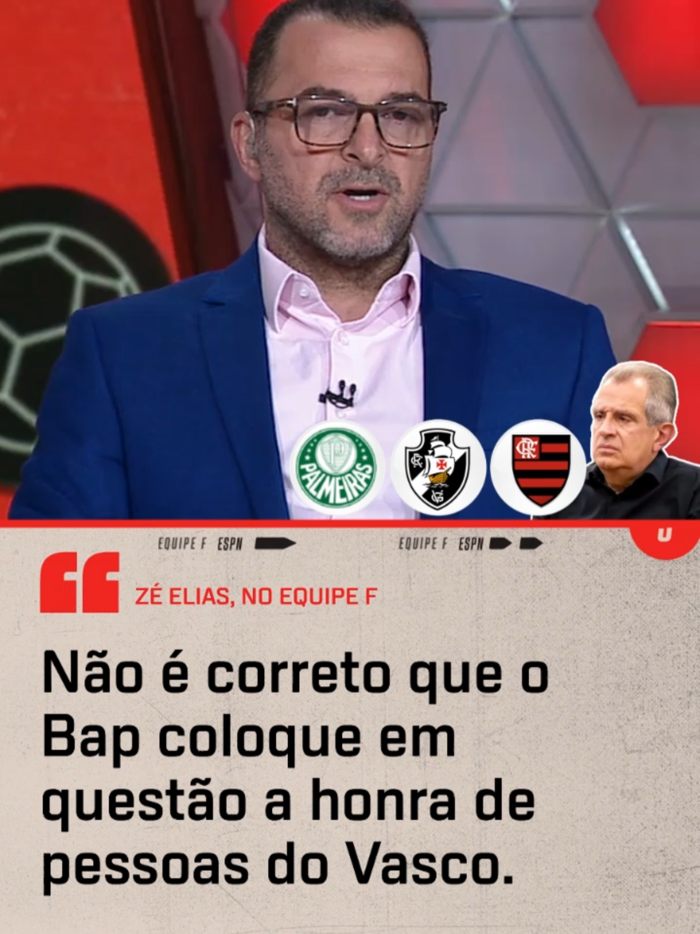🗣 Zé Elias comenta as acusações feitas por Bap contra o Vasco e a Crefisa. #flamengo #vasco #palmeiras #bap #leilapereira #futebol #tiktokesportes