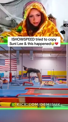 ISHOWSPEED tried to copy Suni Lee & this happened😭💔 #ishowspeed #speed #gymnastics #fyp 