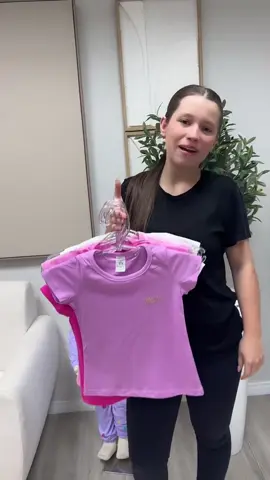 Kit de blusas infantis 100% algodão 💖 + 10 cores e com detalhes em glitter para deixar sua pequena ainda mais linda! #modainfantil #roupadecrianca #tiktokshop 