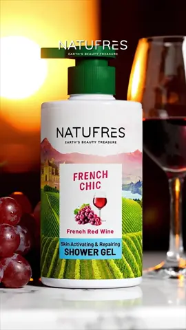 #Natufres Sữa tắm vang đỏ Pháp, phục hồi và ngăn ngừa lão hóa da. #SữaTắmVangĐỏ #SữaTắmThơmLâu 