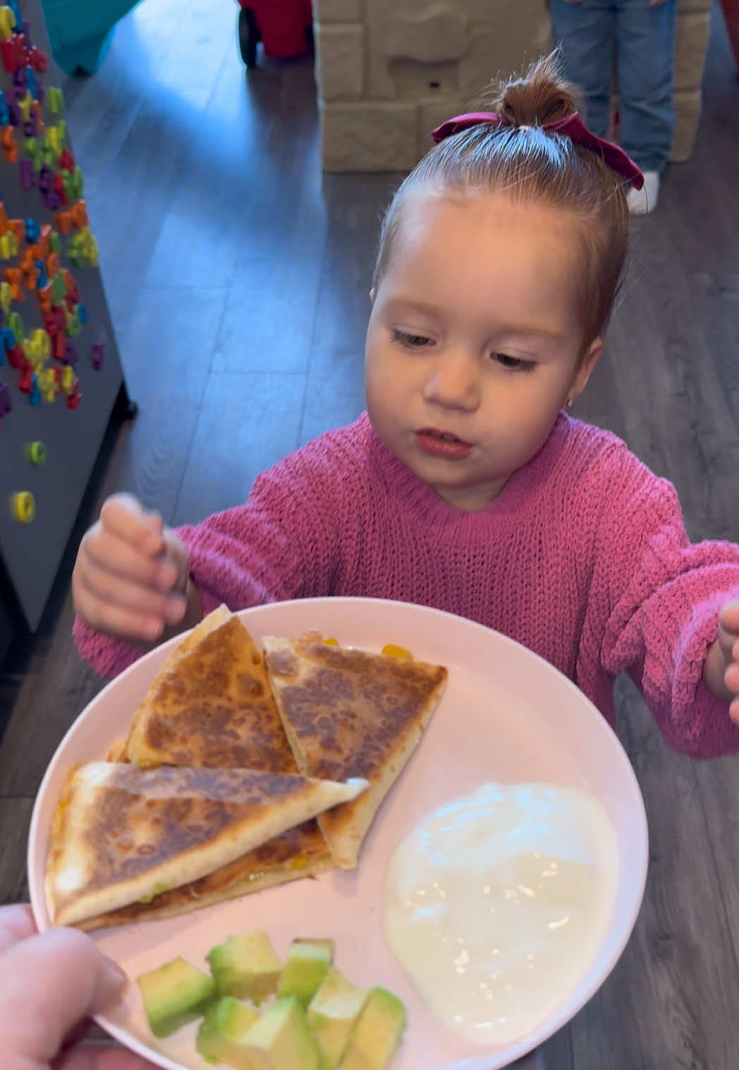 Taco night! 🌮 But since they don’t like tacos theyre having quesadillas, avocado, then they asked for some tomatoes on the side.  🫓🥑🍅 @Niki  #kidsoftiktok #fyp #mealideas #FoodTok #dinner 