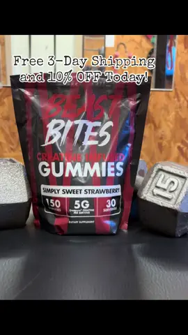 -Flavor Variety -High-Quality  -Certified Product -Vegan and Allergen-Free: Non-GMO, Gluten-Free -Made in the USA #beastbites #creatinegummies #workoutsupplements #creatinesupplements #GymTok  Disclaimer: Final price may vary depending on each customer’s shop coupons. Promotion may have ended by the time you see this video.
