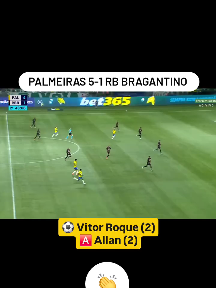 GOL DO VITOR ROQUE ( PALMEIRAS 5 X 1 BRAGANTINO ) #palmeiras #rbbragantino #aovivo #futebol #brasileirao2025