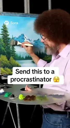 Fr waiting till the last second to do your work. #bobross #school #funny #trending 