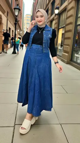 Shiori Setelan Rok Jeans 2in1 #setelan #rokjeans #fyppppppppppppppppppppppp 