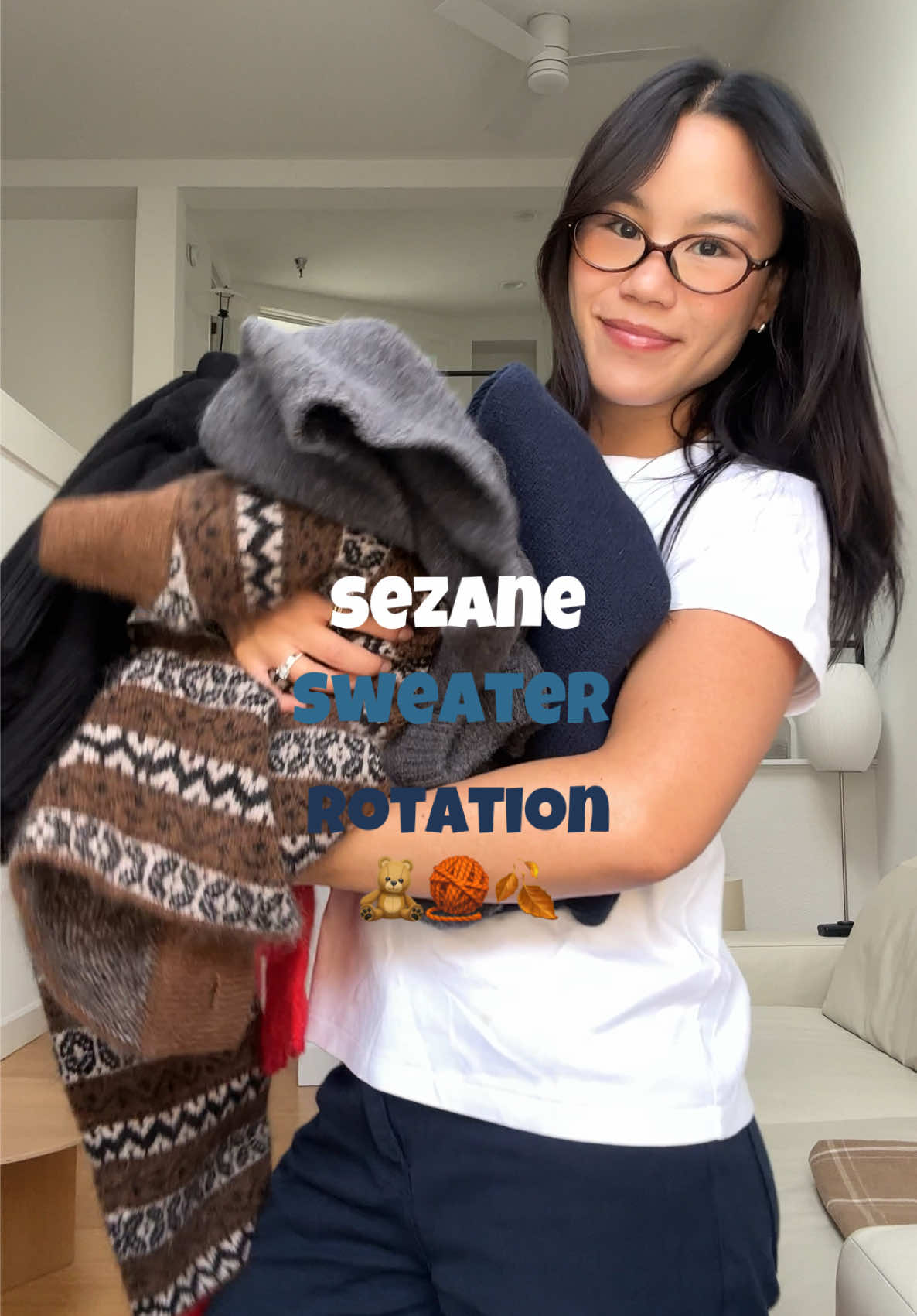 my @Sézane sweater rotation for fall and winter!! 🧸🧶🍂 #sezanelovers #sezaneknitwear #fallknits #fallsweaters 