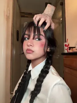 wednesday addams eats chick fil a