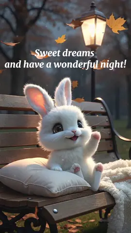 “Sweet Dreams Bunny 🐰🍂 Cozy Autumn Night” #sweet #goodnight #cozy #cute #relaxing 