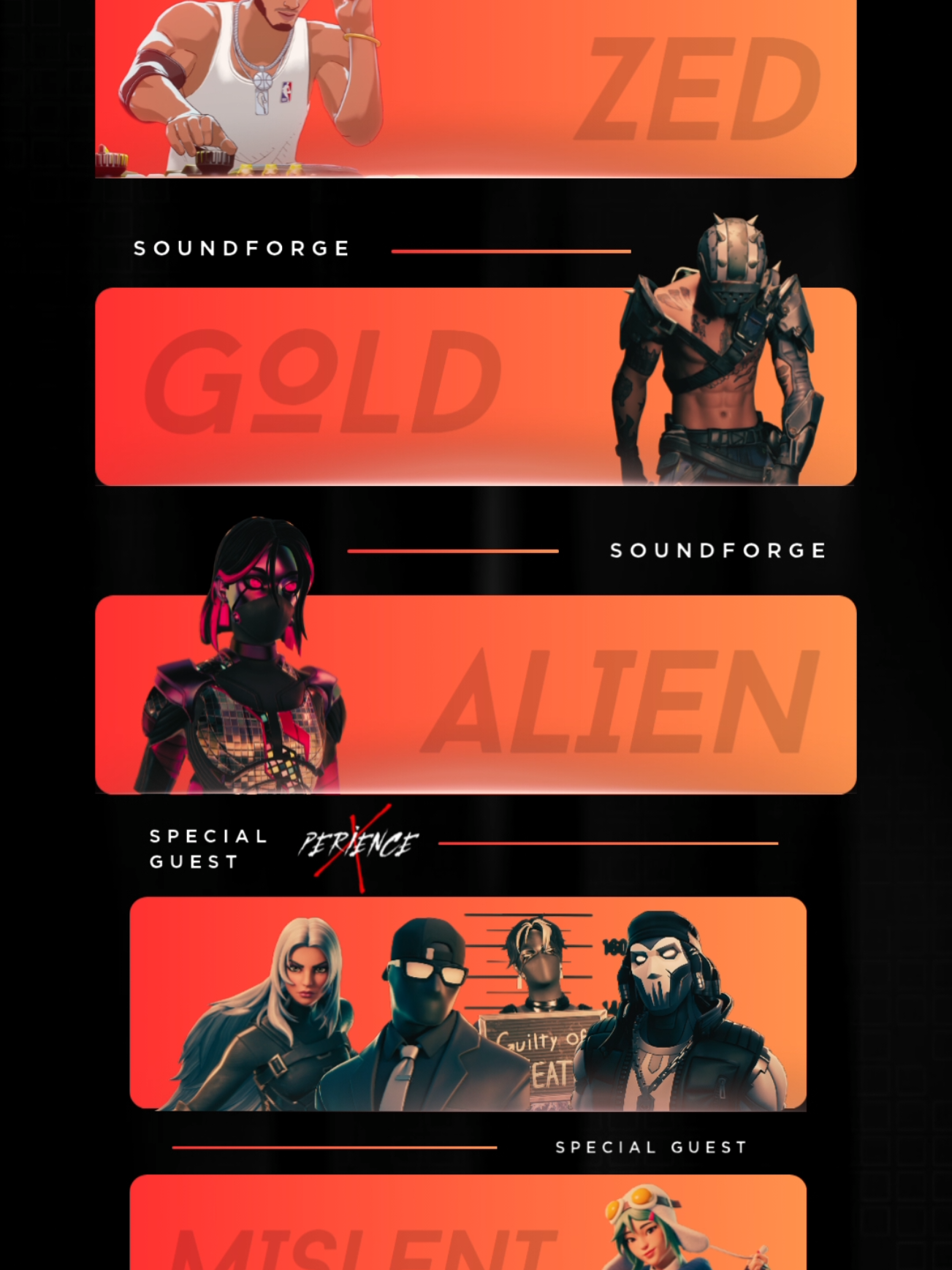 EMBER SESSIONS! SoundForge music event! Featuring BIG special guests! Date & Time 18/10 @ 9 PM BST Map Code 2214-4070-0866 Performing DJs SoundForge Members ZΣD @𝒢𝒪𝐿𝒟_𝒦𝒰𝑅𝒟𝐼𝒮𝐻-𝒮𝐹   @ΛLΙΞΠ - S₣  Special Guests @mislent  XPerience Group Members @StoopKidd  @theyhxtefran   @𝗘𝘅𝗹𝗶𝗽𝘀𝗲  @Skies 🧛🏾  Map Creator @大阪 Osaka  #fortnite #jamstage #music #dj #soundforge 