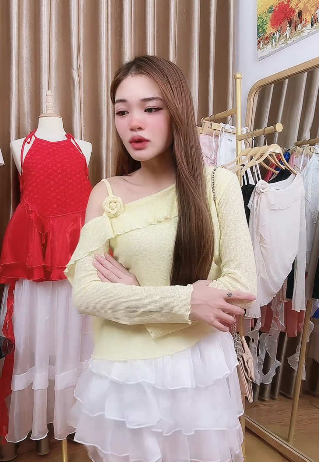 Áo xinh chào Thu ❤️☁️#Maximai #aothudongnu #aothudongtaydai #aolechvai #aothudong 