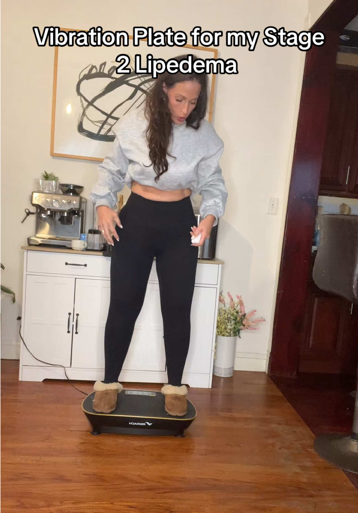 Vibration plates are great for anyone looking for help with Lymphatic drainage, blood circulation, muscle recovery, inflammation, and more and I have seen huge results in helping my stage 2 Lipedema!  #vibration #vibrationplate #lipedema #lipedematreatment #lymphaticdrainage 