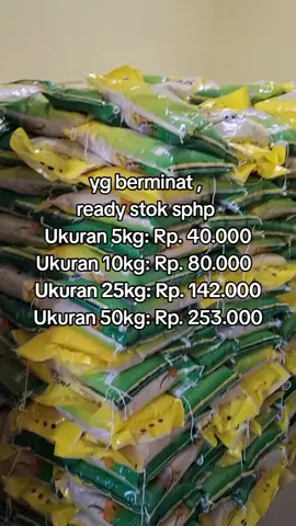 👇BIG SALE HARGA BERAS👇 Ukuran 5kg: Rp. 40.000 Ukuran 10kg: Rp. 80.000   Ukuran 25kg: Rp. 142.000 Ukuran 50kg: Rp. 253.000 📍BERAS KOKI 📍BERAS SJ 📍BERAS SAKURA 📍BERAS LAHAP  📍BERAS DUA DELIMA 📍BERAS LPI 📍BERAS RAJA UDANG 📍BERAS C4 RAJA MERAH 📍BERAS CENDRAWASIH 📍BERAS BUNGA 📍BERAS ROJO LELE 📍BERAS SANIA 📍BERAS FORTUNE 📍BERAS GURAME 📍BERAS BELINDA 📍BERAS MUJAIR 📍BERAS BMW 📍BERAS SPHP 📍BERAS DAUN SUJI 📍BERAS RINJANI 📍BERAS RAJA ULTIMA 📍BERAS DUA MERPATI 📍BERAS BINTANG 📍BERAS SINTANOLA 📍BERAS SLYP SUPER SPESIAL PROMO : 🛒Pembelian 5 karung 5kg dan 10kg bonus 1 dus minyak goreng Dan pembelian 3 karung 25kg dan 50kg bonus 2 dus minyak goreng  🚛Pengiriman setiap hari & gratis ongkir se indonesia #airingrosirsembako #fyppppppppppppppppppppppp #berassphp #iburumahtangga #ibuhebat 