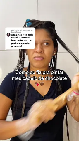 Respondendo a @Luana Sabino Como pintei o cabelo de chocolate passo a passo 🍫 Id das tintas 1DISE5-A2F1 encontra no mercado livre #cabelochocolate #chocolate #hairtok #omelhordabeleza #MercadoLivreModa  @Mercado Livre Moda 