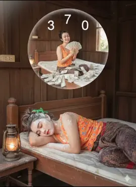 วันนี้ขอเป็นคนถูกหวยนะค่ะ☺️😁#aiสร้างภาพ #gemini คำสั่ง นอนฝันถึงเลข😴👇 ภาพถ่ายสมจริงเหมือนจริงระดับสูง (คงใบหน้าและเค้าโครงต้นฉบับ 100% ทั้งภาพหลักและภาพในฝัน) หญิงสาวกำลังนอนหลับอยู่เตียงไม้เก่าๆ ใบหน้าเเละลำตัวเปรอะด้วยแป้งเหมือนตกกระป๋องแป้งมา บรรยากาศแบบบ้านไม้สมัยก่อน เธอใส่ชุดคอกระเช้าสีส้มลายดอก นุ่งโจงกระแบนเก่าๆ รวบผมไม่ค่อยเรียบยุ่งเล็กน้อย ติดกิ๊ฟตุ๊กแกสีเขียวตัวใหญ่ที่ผมข้างหนึ่ง มีแสงตะเกียงอบอุ่นจากโต๊ะไม้ข้างๆเตียง เหนือศีรษะของเธอปรากฏภาพในฝันแบบสมจริง — เป็นตัวเธอเอง (หน้าเหมือนต้นฉบับ 100% ห้ามเปลี่ยนโครงหน้า) ใส่ชุดเหมือนที่เธอใส่นอนกำลังนั่งจับเงินกองโต บนพื้น มีเงินร่วงหล่นลงมาเยอะมาก ใบหน้าดีใจสุดๆ บรรยากาศดูสมจริง ข้างบนหัวมีตัวเลขสุ่มปรากฎ 3 ตัว บน โทนภาพโดยรวมอุ่น นุ่ม ธรรมชาติ สวยเหมือนถ่ายด้วยกล้องมืออาชีพ อัตราภาพ 9:16#เทรนวันนี้ #ฟีดด #เพลงฮิตติดกระเเส 