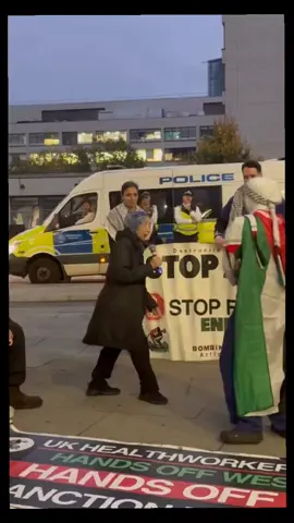 Dr Ang Swee from Singapore shared her real life experience as volunteer doctor for Doctors Without Borders in Palestine... Dr Ang Swee speaking at the emergency demo at St. Thomas Hospital, in solidarity with the Global Sumud Flotilla...