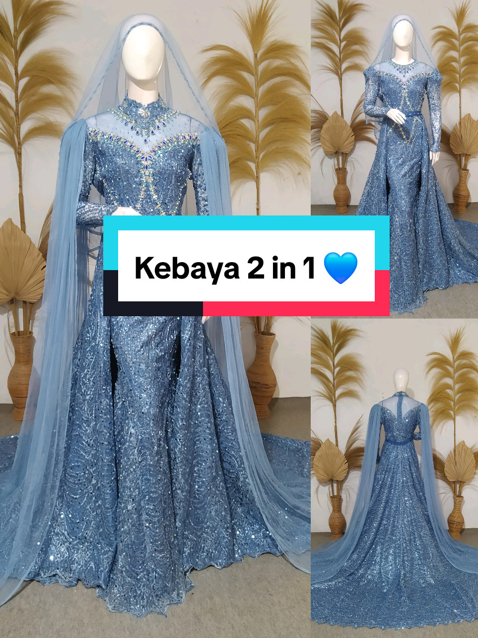 Kebaya 2 in 1 Denim 💙💙💙 Super cantik super mewah. #tegalhits #fypシ゚viral #weddingdress #wedding #pernikahan 